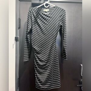 Banana Republic Black and White Long Sleeve Dress